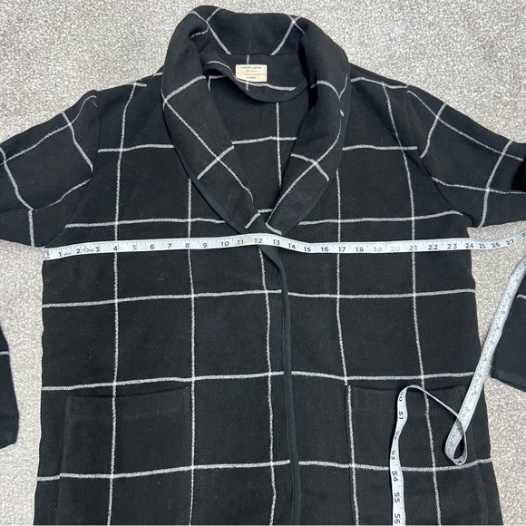 Marine Layer Coat Womens XL Black Windowpane Liverpool Snap Coatigan Snap - Picture 3 of 8